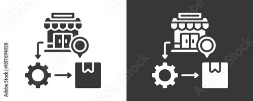 Supply Chain Icon Set Vector Collection Isolated In Black And White