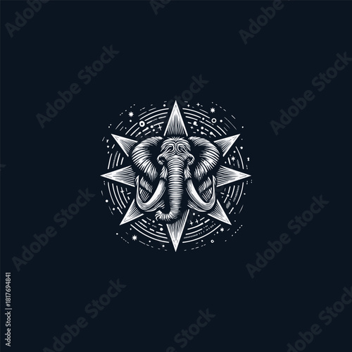 Elephant star logo template vector illustration design