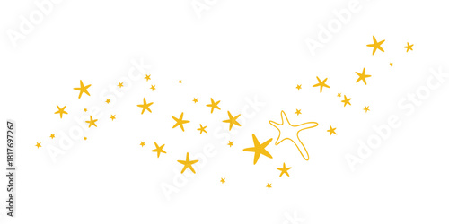 Yellow stars on transparent background
