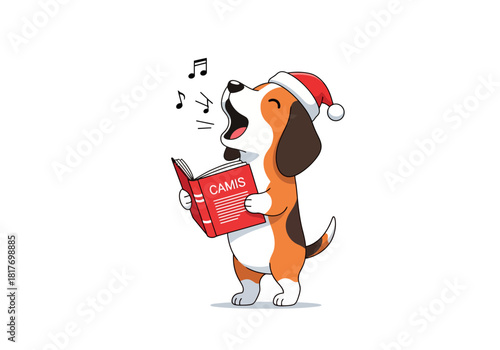 Christmas Dog Caroling Beagle Singing Holiday Songs