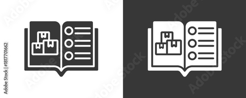 Catalog Icon Set Vector Collection Isolated In Black And White