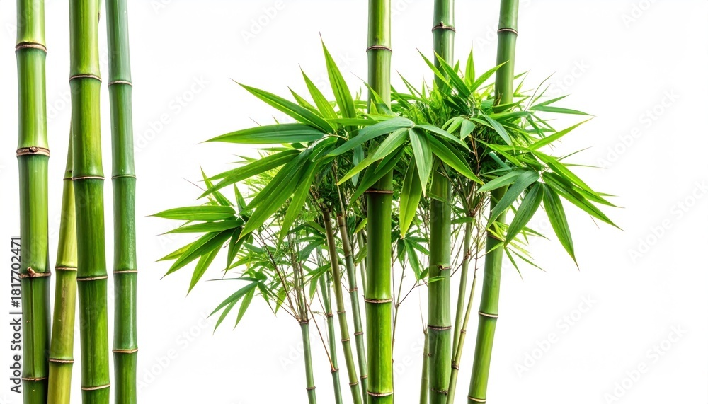 Fototapeta premium Bamboo canes and leaves in an Asian forest