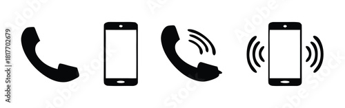Ringing phone icon set
