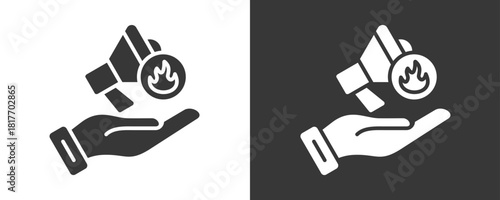 Advertising Icon Set Vector Collection Isolated In Black And White