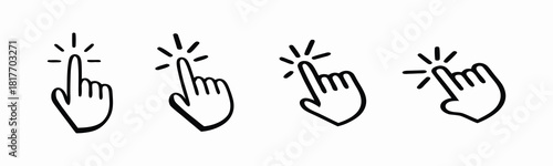 Click hand cursor icon set
