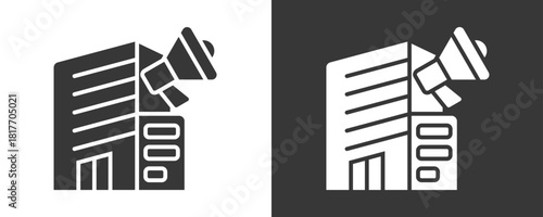 Company Icon Set Vector Collection Isolated In Black And White