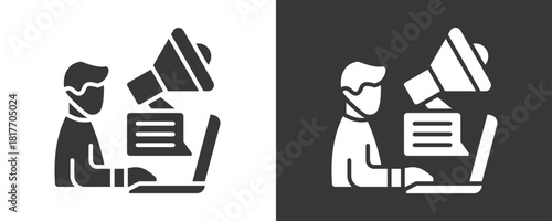 Marketing Agency Icon Set Vector Collection Isolated In Black And White
