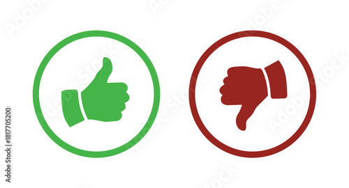 Thumb up and thumb down

