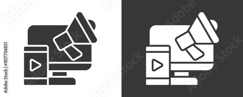 Digital Marketing Icon Set Vector Collection Isolated In Black And White