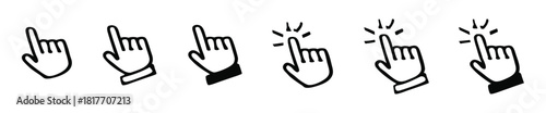 Hand cursor icon set
