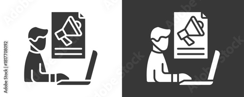 Content Marketing Icon Set Vector Collection Isolated In Black And White