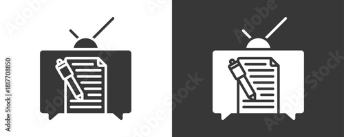 Script Icon Set Vector Collection Isolated In Black And White