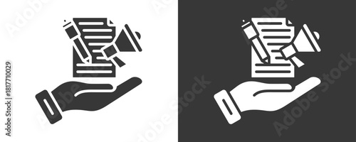 Content Marketing Icon Set Vector Collection Isolated In Black And White