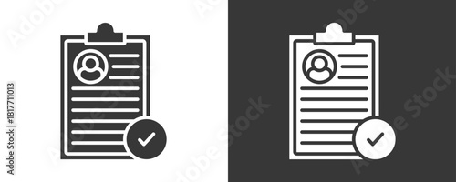 Cv Icon Set Vector Collection Isolated In Black And White