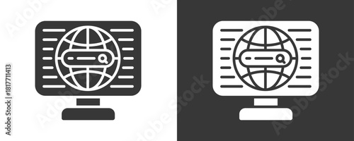 Search Engine Icon Set Vector Collection Isolated In Black And White