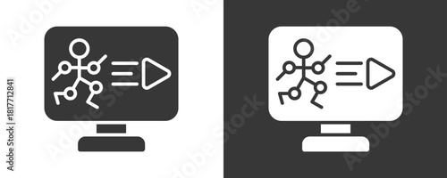 Animation Icon Set Vector Collection Isolated In Black And White