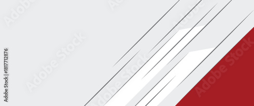 Abstract red and white banner design vector, dynamic sporty horizontal background template for media promotion or web banner.eps10.