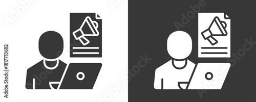 Freelancer Icon Set Vector Collection Isolated In Black And White