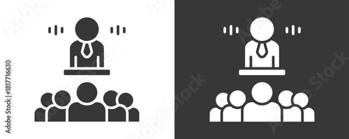 Broadcaster Icon Set Vector Collection Isolated In Black And White