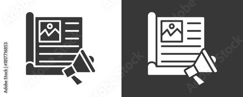 Magazine Icon Set Vector Collection Isolated In Black And White