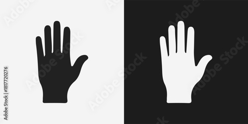 High Five all Finger Hand Sign Sillouette