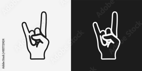 Rock and Roll Finger Hand Sign Sillouette