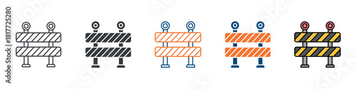 Barrier Icon Set Multiple Style Collection 