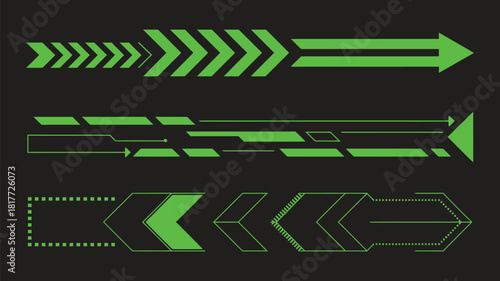 Simple Green Car Stripe Vector Set – Racing Line Stickers, Sport Decal Vinyl Elements, Automotive Graphic Design Accents, and Custom Vehicle Decoration for Motorsport Projects