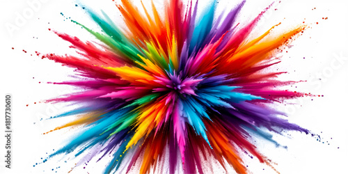 Abstract colorful fractal explosion background with psychedelic swirl pattern and rainbow spectrum texture