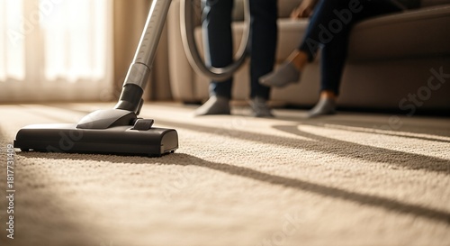 Wallpaper Mural Vacuum cleaner on carpet with sunlight streaming through window, showcasing a clean home environment and the joy of household cleaning and maintenance tasks Torontodigital.ca