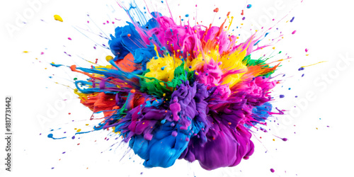 Colorful paint splashes vector art background with watercolor texture and artistic grunge drops