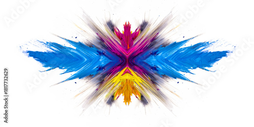 Abstract watercolor splashes and colorful fractal shapes create a vibrant spectrum art pattern background for design concept