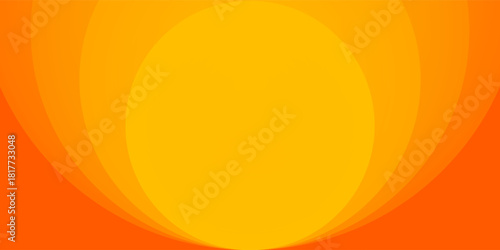 Bright vector background with concentric circles in yellow to orange gradient, radiating from the center like a sunburst for a warm, energetic, and eye-catching effect.