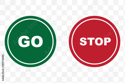 Stop and go sign. traffic control and safety. Road safety sign board symbols. Semaphore sign business concept