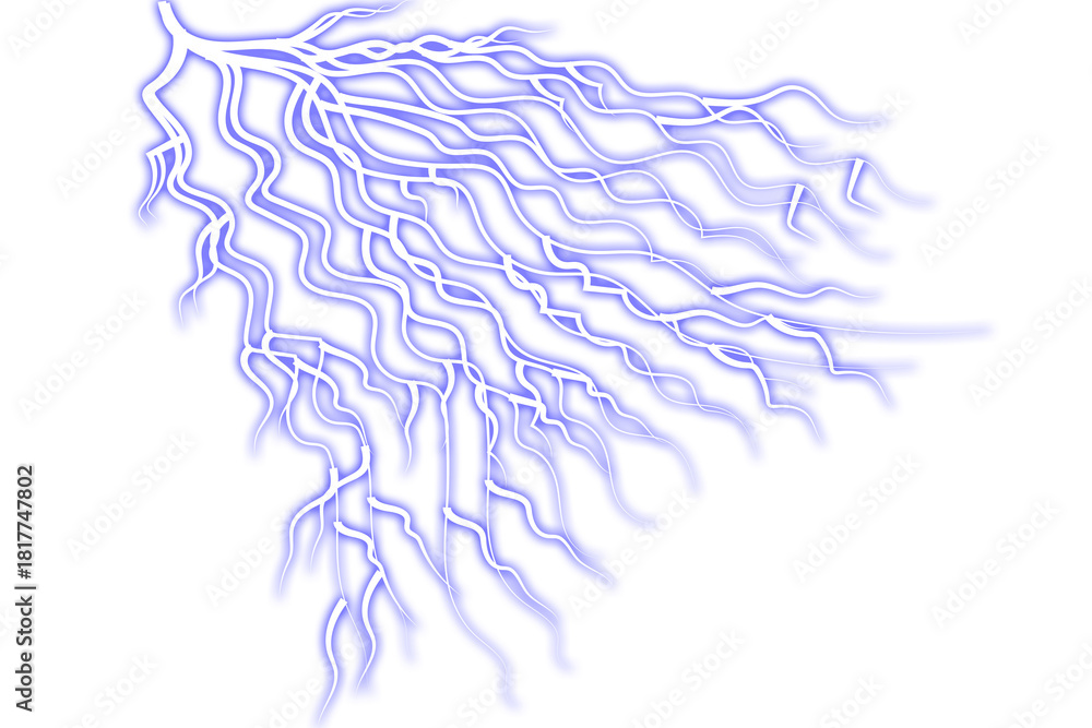 Fototapeta premium Vector illustration of sharp thunderbolt glowing light effect