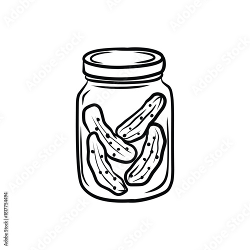 Jar of Pickles Line art Doodle