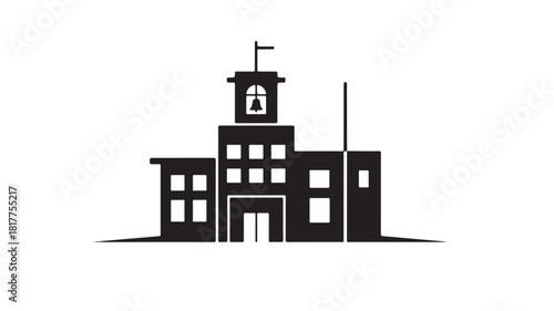 School building glyph icon vector illustration of education architecture isolated on white background for web design