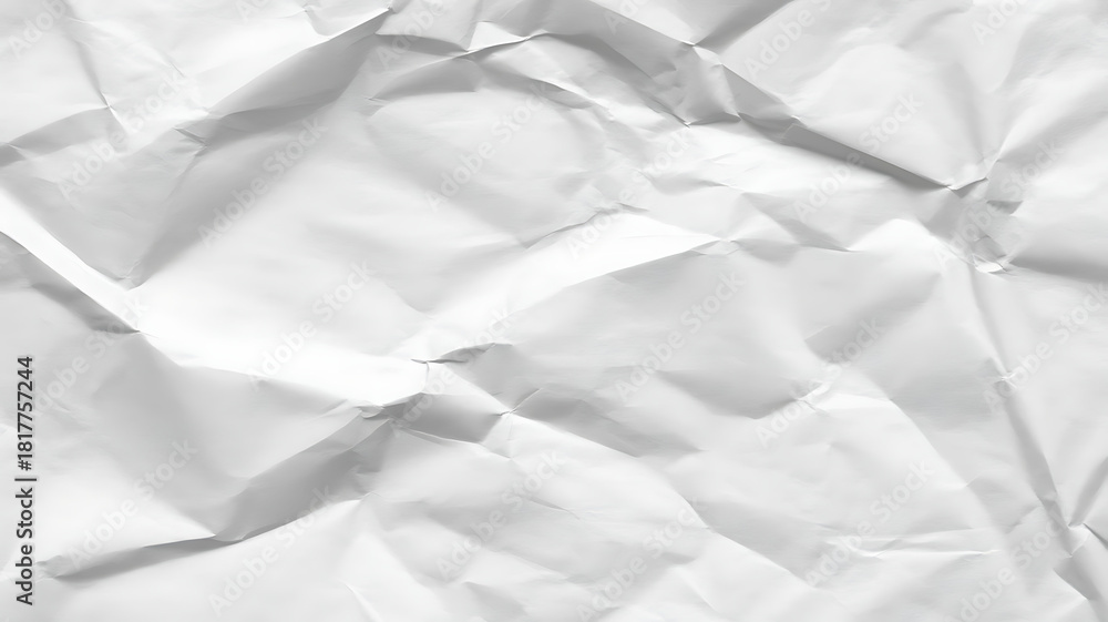 Obraz premium Close up of crumpled white paper texture isolated on white background