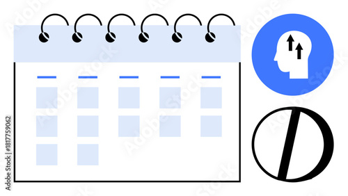 Productivity concept. Productivity symbol with calendar layout s scheduling and efficient planning. Productivity boosts time management and achieving goals. Ideal for workflow, time organization