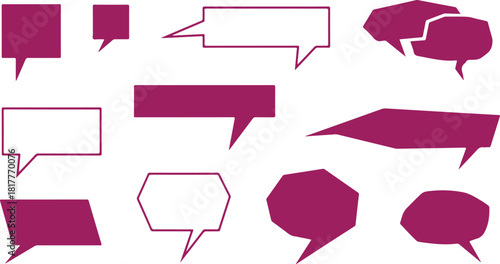 Expressive collection of diverse speech bubbles and thought balloons, offering versatile graphic elements for conveying dialogue, ideas, and messages in modern digital design projects