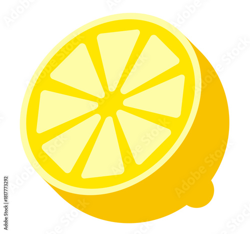 Lemon Slice. Fresh Yellow Citrus Cut