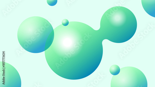 Abstract 3D Bubbles. Glossy Spherical Shapes with Smooth Mesh Gradients