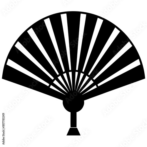 black fan on white background