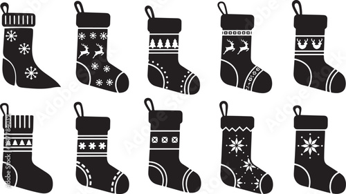 Collection of festive christmas stockings