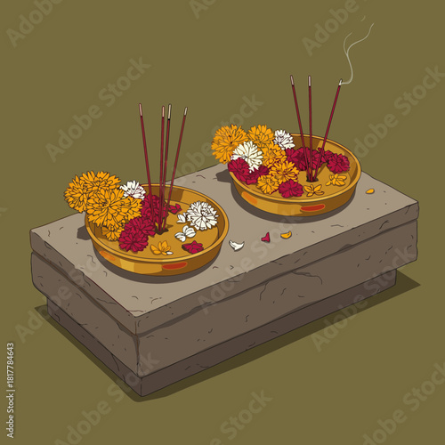 The Mysterious Altar Where Flowers Meet Fire What is Happening Here