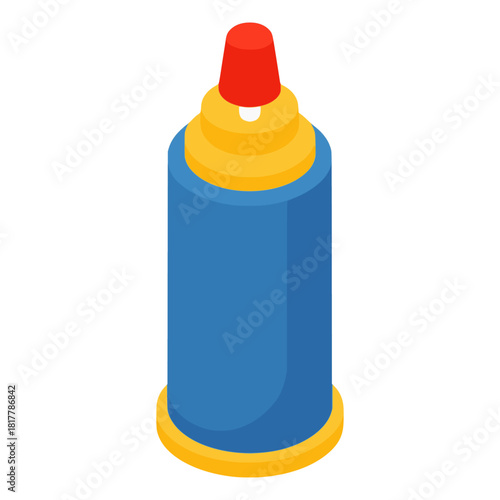 Gas liquid cylinder camping flat color vector illustration template design