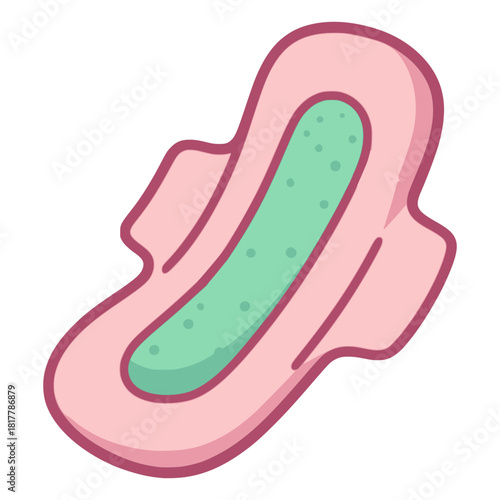 clean sanitary pad flat color vector illustration template design