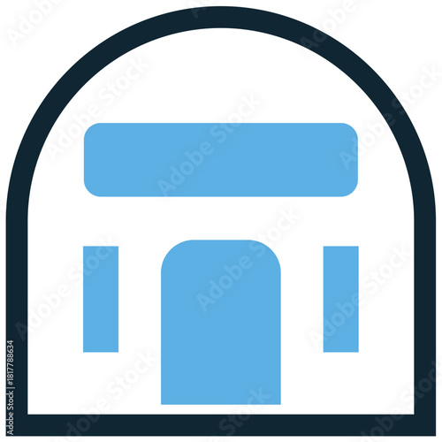 Bunker Icon Vector Ideal for graphics related to military defense, shelter, protection, and fortified underground structures.