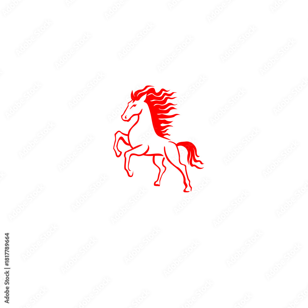 Obraz premium Horse standing Logo for moder...