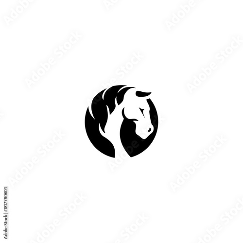 Black and White Horse Logo, Y...